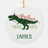 Gepersonaliseerd kerstboomrex-Ornament Keramisch Ornament (Achterkant)