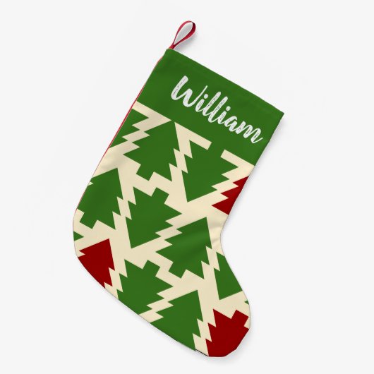 Gepersonaliseerd kerstboomschildering kleine kerstsok (Voorkant (Hangend))