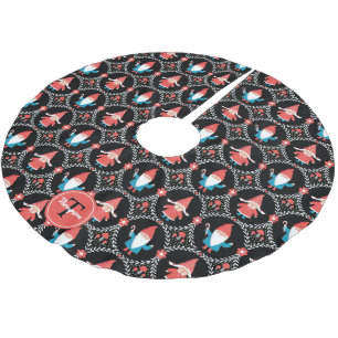 Gepersonaliseerd kerstcadeau met kerstgebrand poly kerstboom rok