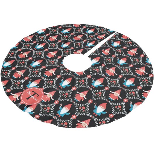 Gepersonaliseerd kerstcadeau met kerstgebrand poly kerstboom rok (Gekanteld)