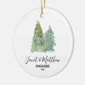 Gepersonaliseerd kerstcadeau-Verloving Keramisch Ornament (Links)