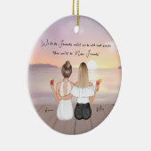 Gepersonaliseerd kerstcadeau voor beste vriend keramisch ornament (Rechts)