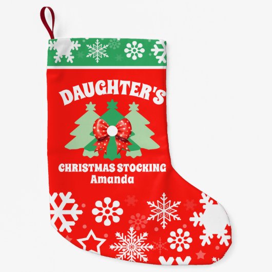 Gepersonaliseerd kerstcadeau voor de dochter kleine kerstsok (Voorkant)