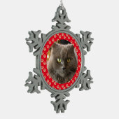 Gepersonaliseerd kerstcadeau voor gezelschapsdiere tin sneeuwvlok ornament (Links)