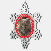 Gepersonaliseerd kerstcadeau voor gezelschapsdiere tin sneeuwvlok ornament (Rechts)