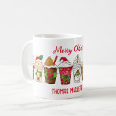 Gepersonaliseerd kerstcadeau voor koffieliefhebber koffiemok (Voorkant links)