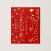 Gepersonaliseerd kerstcadeautje Game Red Gold Legpuzzel (Verticaal)