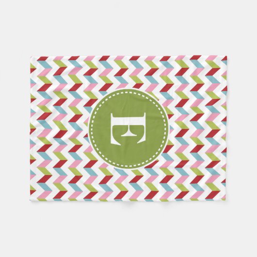 Gepersonaliseerd kerstChevron Pattern Fleece Deken (Voorkant (Horizontaal))