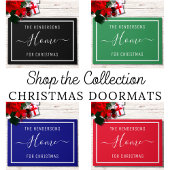 Gepersonaliseerd kerstfamilie Blauwgroen Deurmat