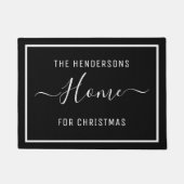 Gepersonaliseerd kerstfamilie zwart deurmat (Voorkant)