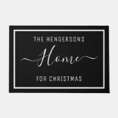 Gepersonaliseerd kerstfamilie zwart deurmat (Voorkant)