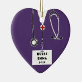 Gepersonaliseerd kerstfeest 2022, Collectible Cera Keramisch Ornament (Rechts)