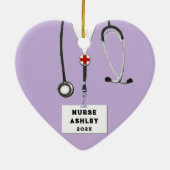 Gepersonaliseerd kerstfeest 2022, Collectible Cera Keramisch Ornament (Achterkant)