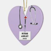 Gepersonaliseerd kerstfeest 2022, Collectible Cera Keramisch Ornament (Links)