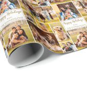 Gepersonaliseerd kerstfeest 8 Foto collage Cadeaupapier (Rol Hoek)