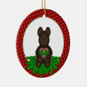 Gepersonaliseerd kerstfeest Beer Keramisch Ornament (Rechts)