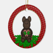Gepersonaliseerd kerstfeest Beer Keramisch Ornament (Links)