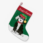 Gepersonaliseerd kerstfeest Bernedoodle Elf Kleine Kerstsok (Voorkant (Hangend))