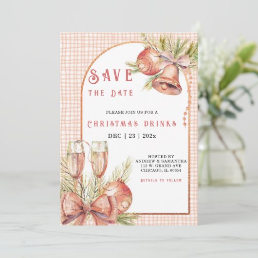 Gepersonaliseerd kerstfeest Bewaar de datum Kaart (Staand voorkant)