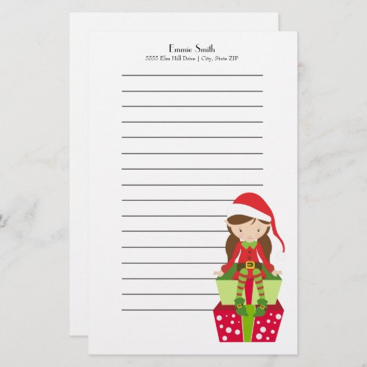 Gepersonaliseerd kerstfeest en Cadeaus Briefpapier (Voorkant / Achterkant)