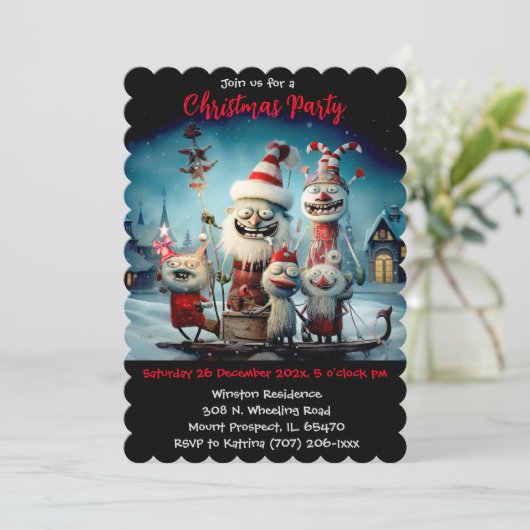 Gepersonaliseerd Kerstfeest grappig Kaart (Staand voorkant)