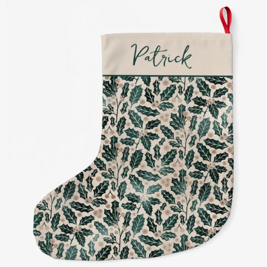 Gepersonaliseerd kerstfeest grote kerstsok (Achterkant)