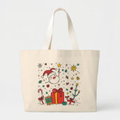 gepersonaliseerd kerstfeest grote tote bag (Voorkant)