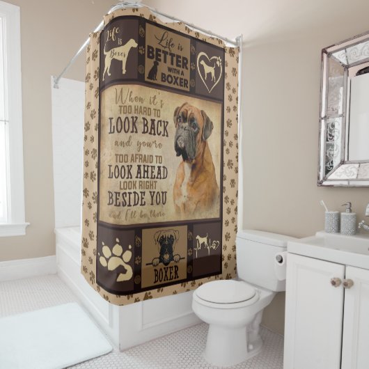 Gepersonaliseerd kerstfeest, het leven is beter me douchegordijn (In situ)