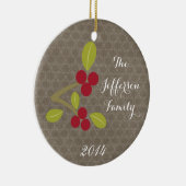 Gepersonaliseerd kerstfeest Holly Bales Family Orn Keramisch Ornament (Rechts)