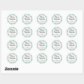 Gepersonaliseerd kerstfeest Holly Wreath Ronde Sticker (Vel)