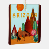 Gepersonaliseerd kerstfeest in Arizona Desert Keramisch Ornament (Rechts)