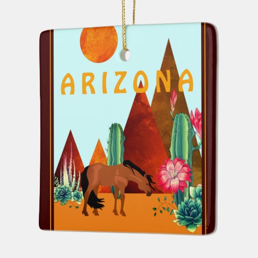 Gepersonaliseerd kerstfeest in Arizona Desert Keramisch Ornament (Links)
