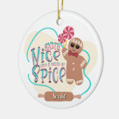 Gepersonaliseerd kerstfeest in Gingerbrood Keramisch Ornament (Links)