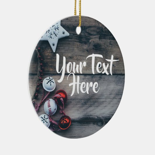 Gepersonaliseerd kerstfeest keramisch ornament (Rechts)