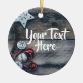 Gepersonaliseerd kerstfeest keramisch ornament (Voorkant)