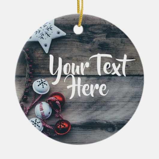 Gepersonaliseerd kerstfeest keramisch ornament (Voorkant)