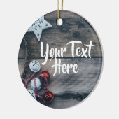 Gepersonaliseerd kerstfeest keramisch ornament (Links)