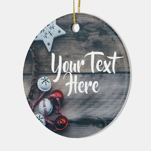 Gepersonaliseerd kerstfeest keramisch ornament (Links)