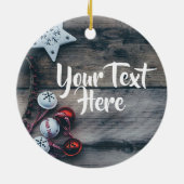 Gepersonaliseerd kerstfeest keramisch ornament (Achterkant)