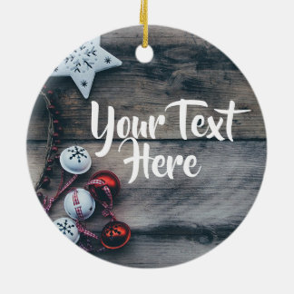 Gepersonaliseerd kerstfeest keramisch ornament