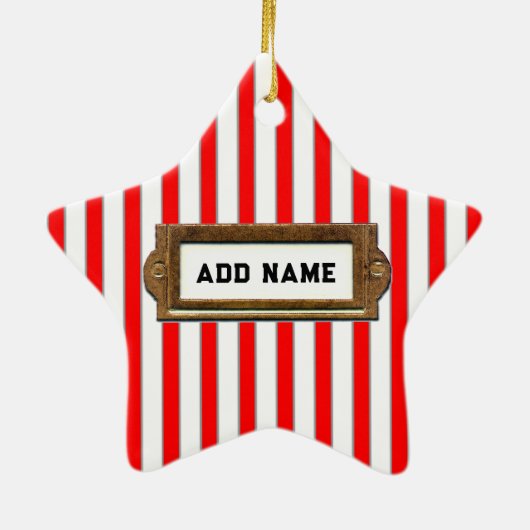 Gepersonaliseerd kerstfeest keramisch ornament (Achterkant)