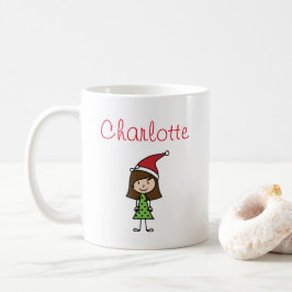 gepersonaliseerd kerstfeest kinder meisje koffie koffiemok