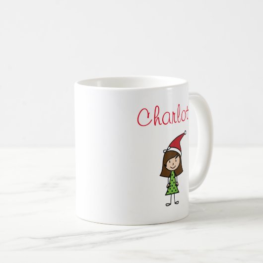 gepersonaliseerd kerstfeest kinder meisje koffie koffiemok (Voorkant rechts)