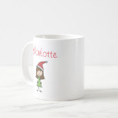 gepersonaliseerd kerstfeest kinder meisje koffie koffiemok (Voorkant links)