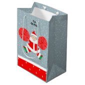 Gepersonaliseerd kerstfeest medium cadeauzakje (Voorkant Gekanteld)