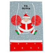 Gepersonaliseerd kerstfeest medium cadeauzakje (Voorkant)