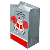 Gepersonaliseerd kerstfeest medium cadeauzakje (Achterkant Gekanteld)