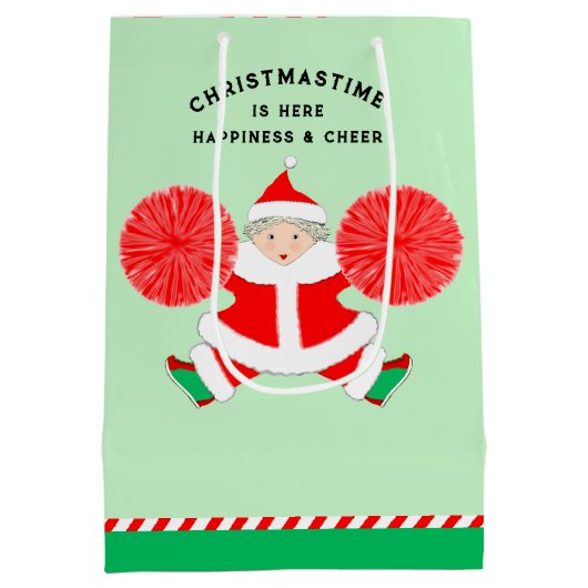 Gepersonaliseerd kerstfeest medium cadeauzakje (Achterkant)