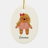 Gepersonaliseerd kerstfeest meisje met ontbijt keramisch ornament (Voorkant)