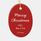 Gepersonaliseerd kerstfeest meisje met ontbijt keramisch ornament (Achterkant)